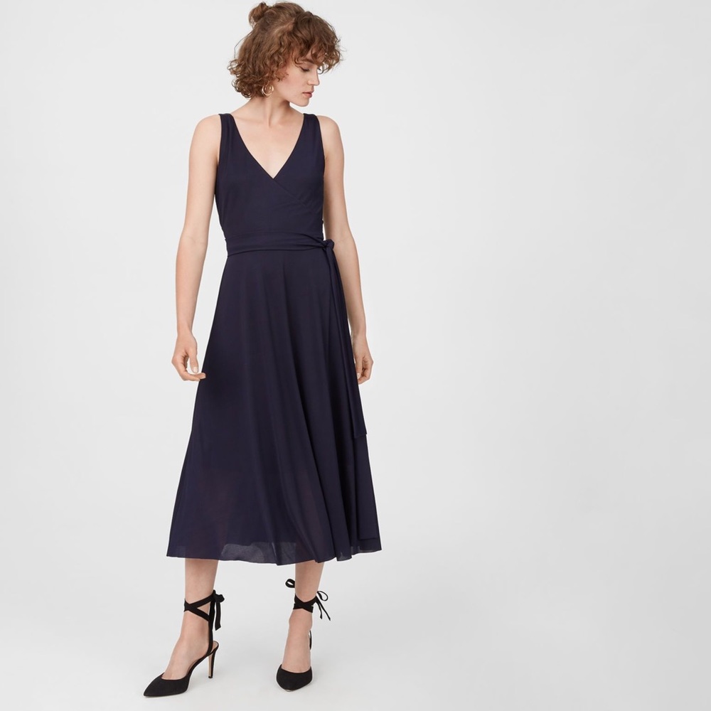 NWT club Monaco Jadrien knit dress w/ waist wrap belt in navy XS